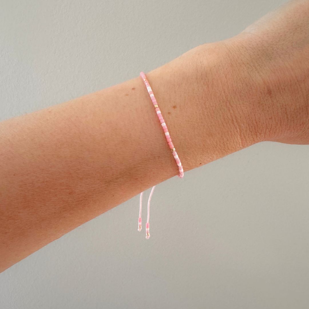 Pink Beaded Friendship Bracelets