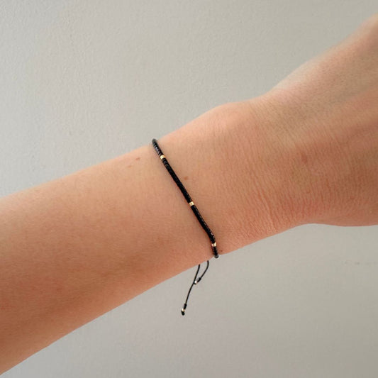 Black Beaded Bracelet