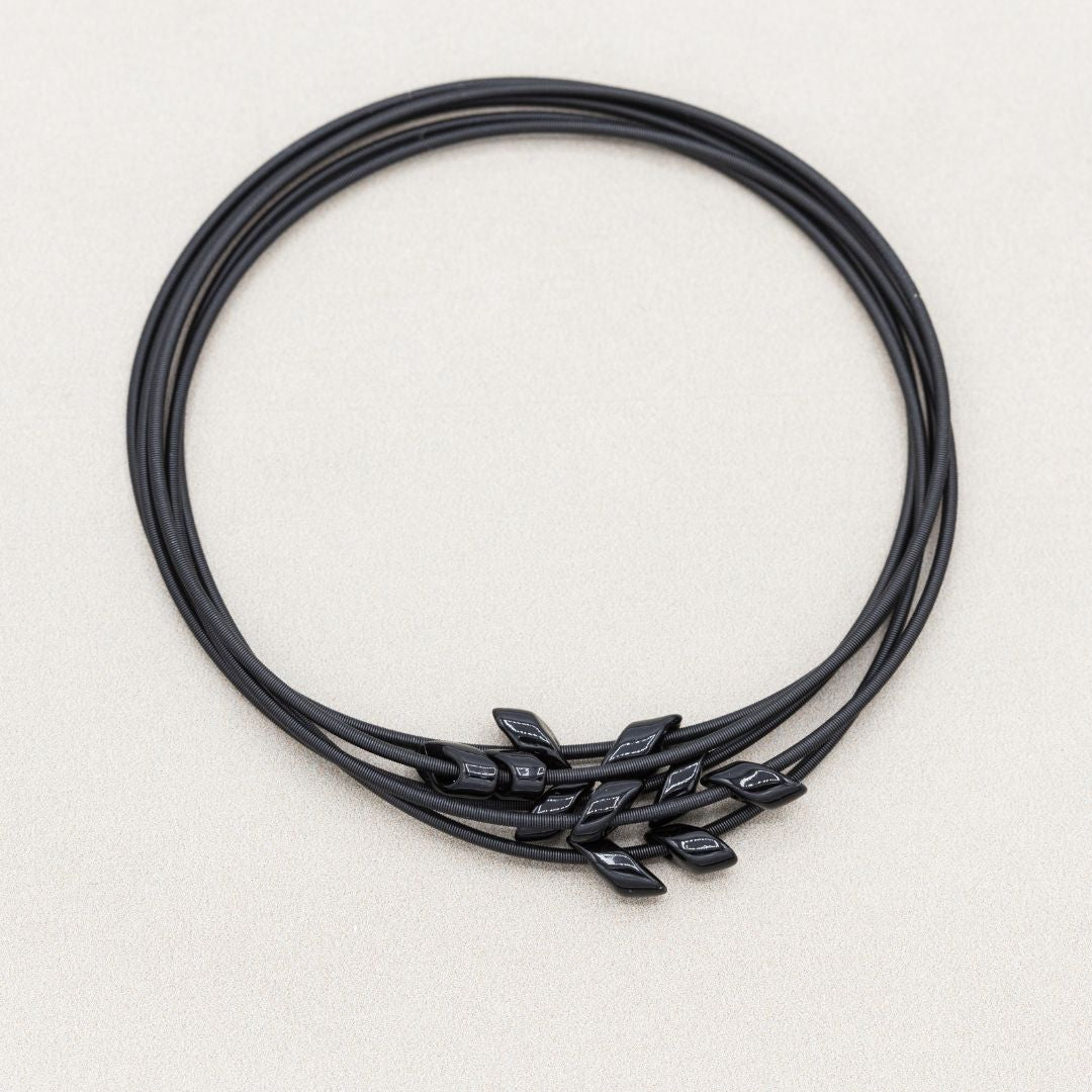 Black Magatama Beads
