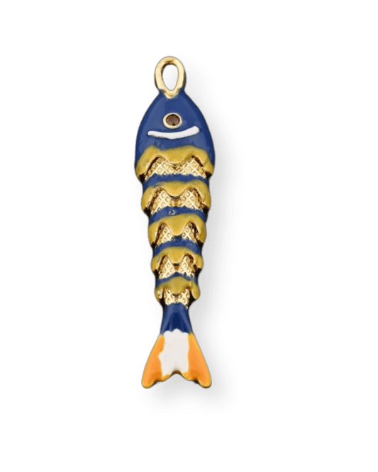 blue sardine Charm - Emerson & Oliver - Necklace Charms