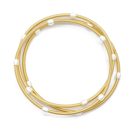 Gold Dia with Silver Beads