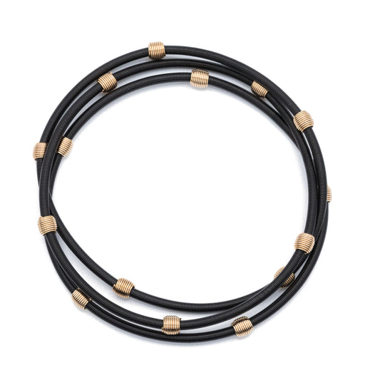 Matte Black Dia with Rose Gold Beads