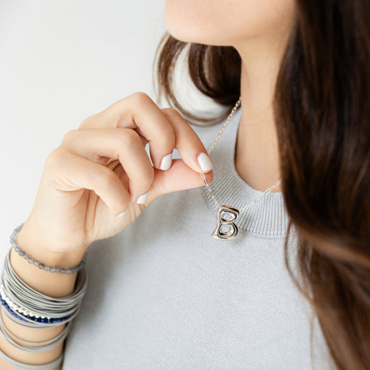Letter B Bubble Initial Necklace