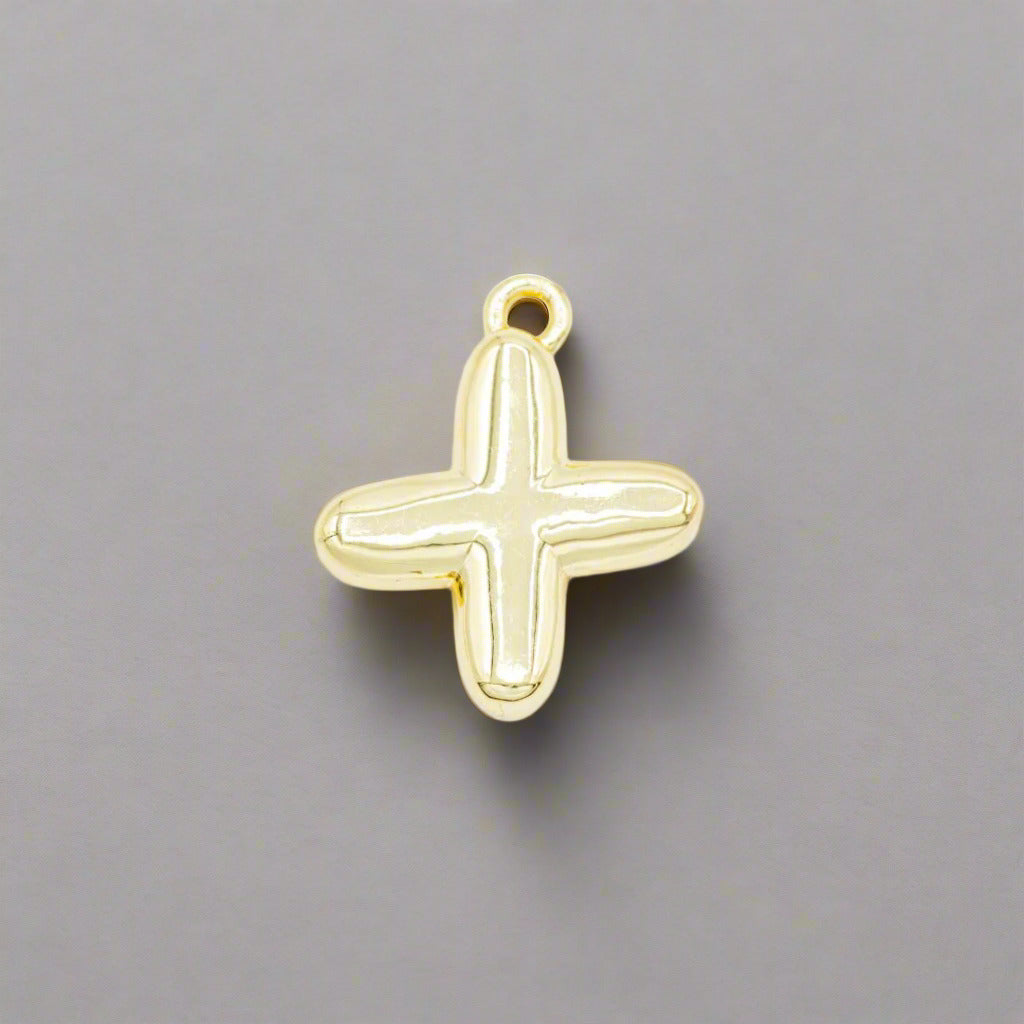 Small Gold Bubble Letter X Charm