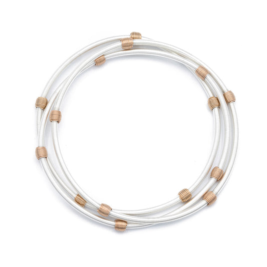 Sterling Dia with Rose Gold Beads