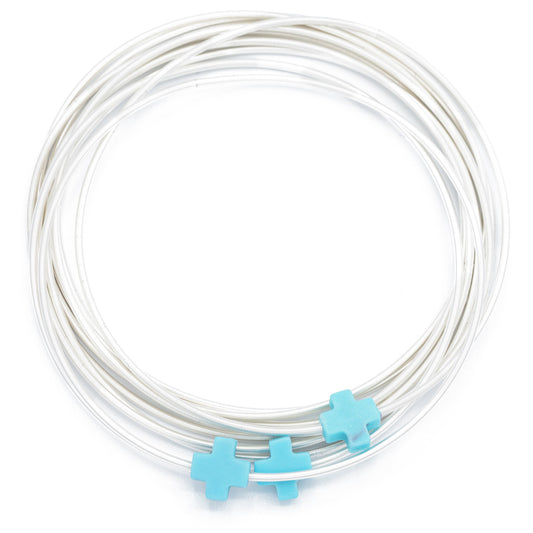 10 Sterling Dia with 3 turquoise Cross charms