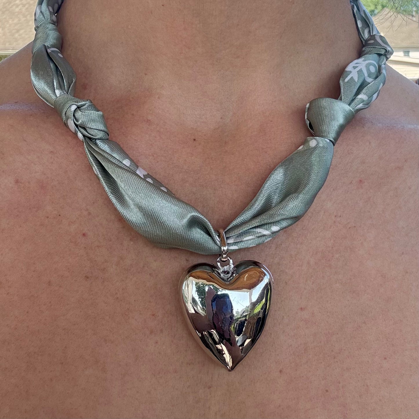 Teal bandana necklace