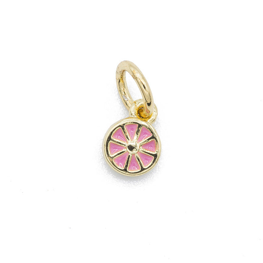 Tiny Pink fruit slice charm