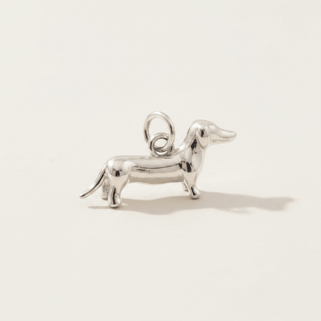 Gold Dachshund Dog Charm Pendant - Emerson & Oliver - Charm Pendant