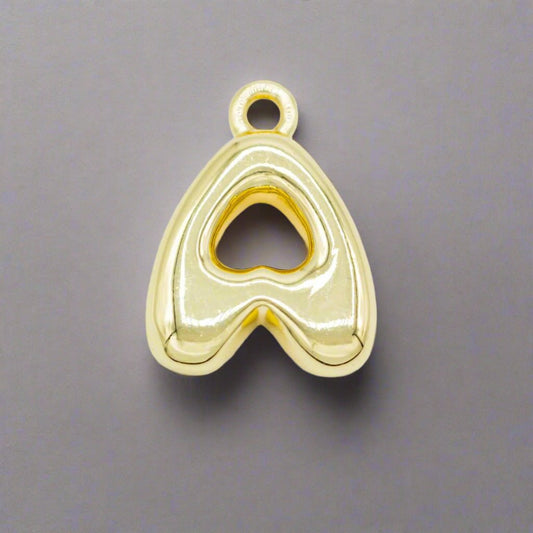 Small Gold Bubble Letter Necklace - Emerson & Oliver - Necklace Charms