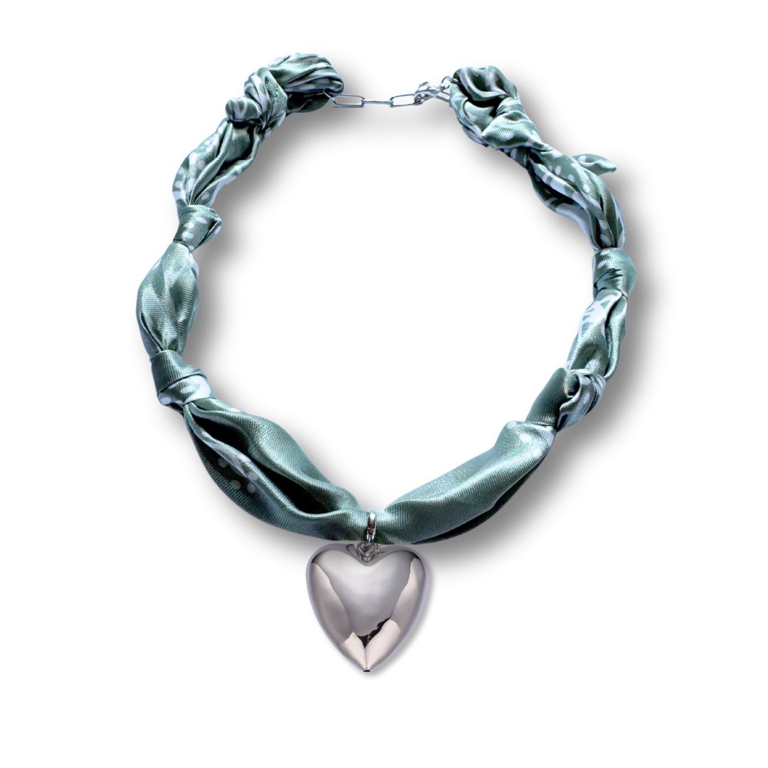 Teal bandana necklace
