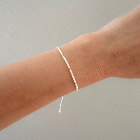 White Beaded Friendship Bracelets - Emerson & Oliver - Friendship Bracelets