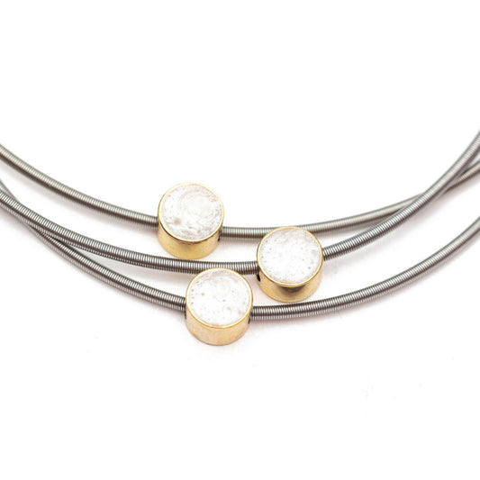 Three Circle Opal Charms. One charm on each of the three Dia