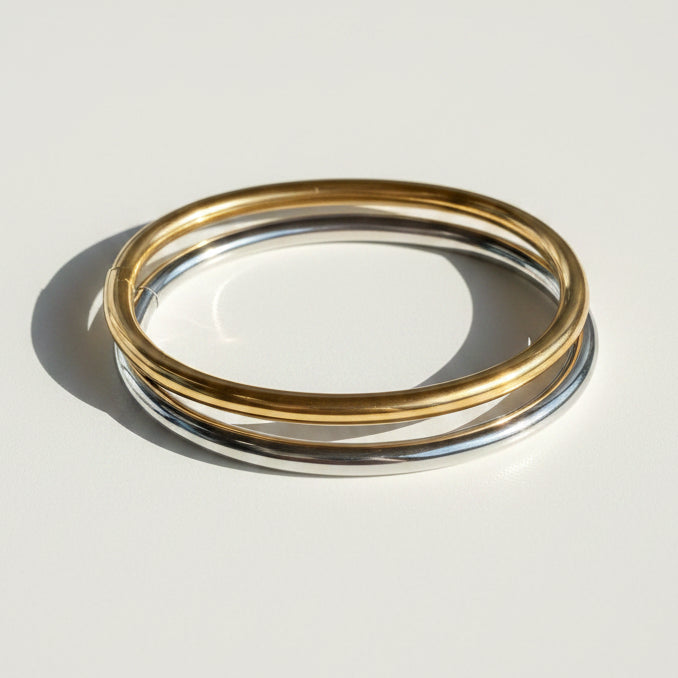 Gold Hinged Bangle Bracelet