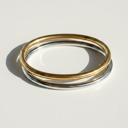 Gold Hinged Bangle Bracelet