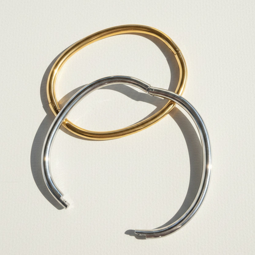 Gold Hinged Bangle Bracelet