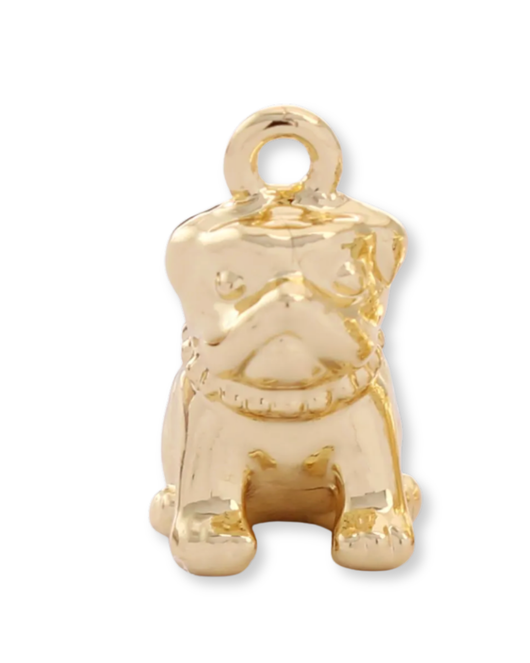 18k gold-plated dog charm with high-polish sculptural finish