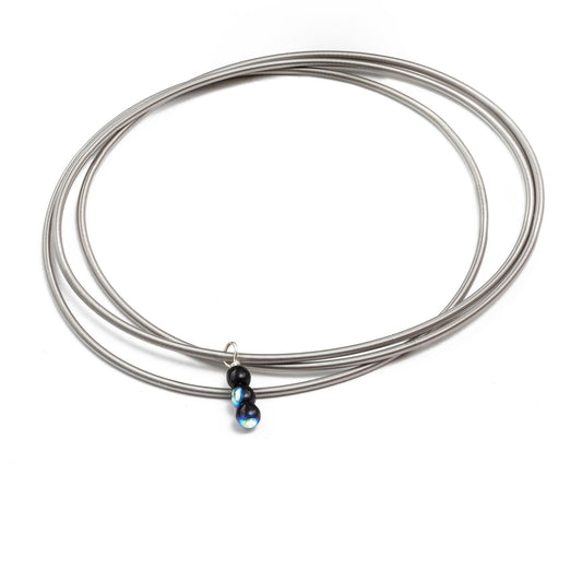 Iridescent Black Drop Charm