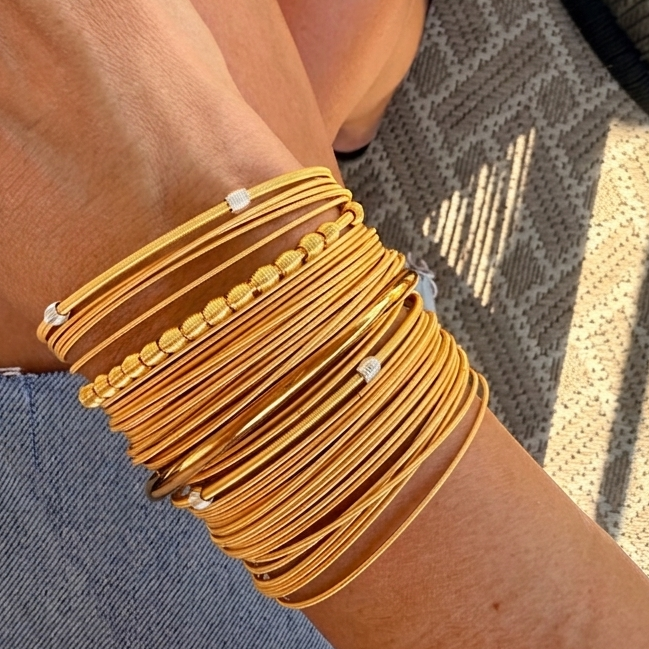 Gold Hinged Bangle Bracelet