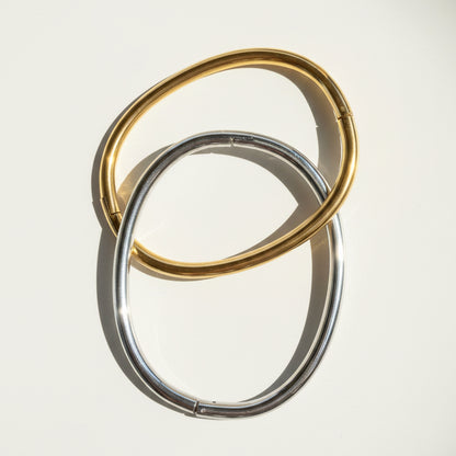 Gold Hinged Bangle Bracelet