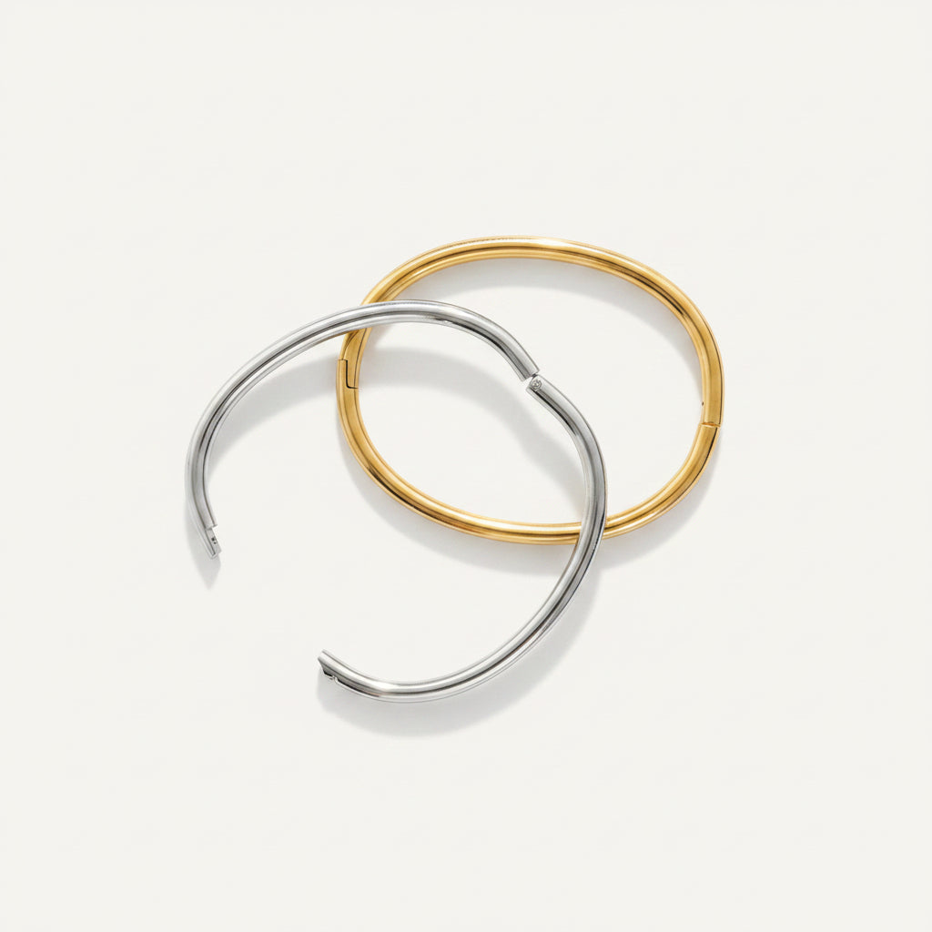 Gold Hinged Bangle Bracelet