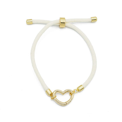 Creame Paracord Bracelet with Gold accents and Gold Heart Carabiner