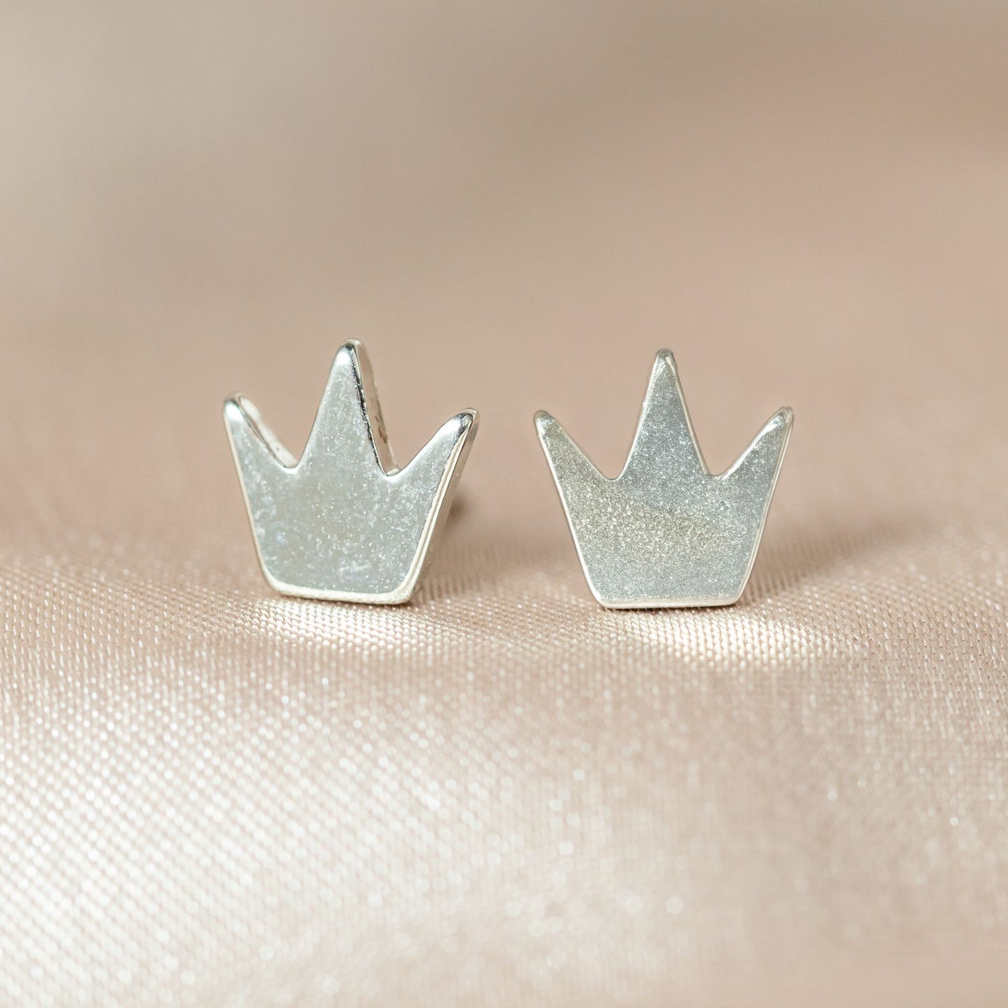 Crown Earrings Silver