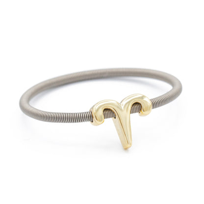 DIA Zodiac Charm Ring Gold Aries