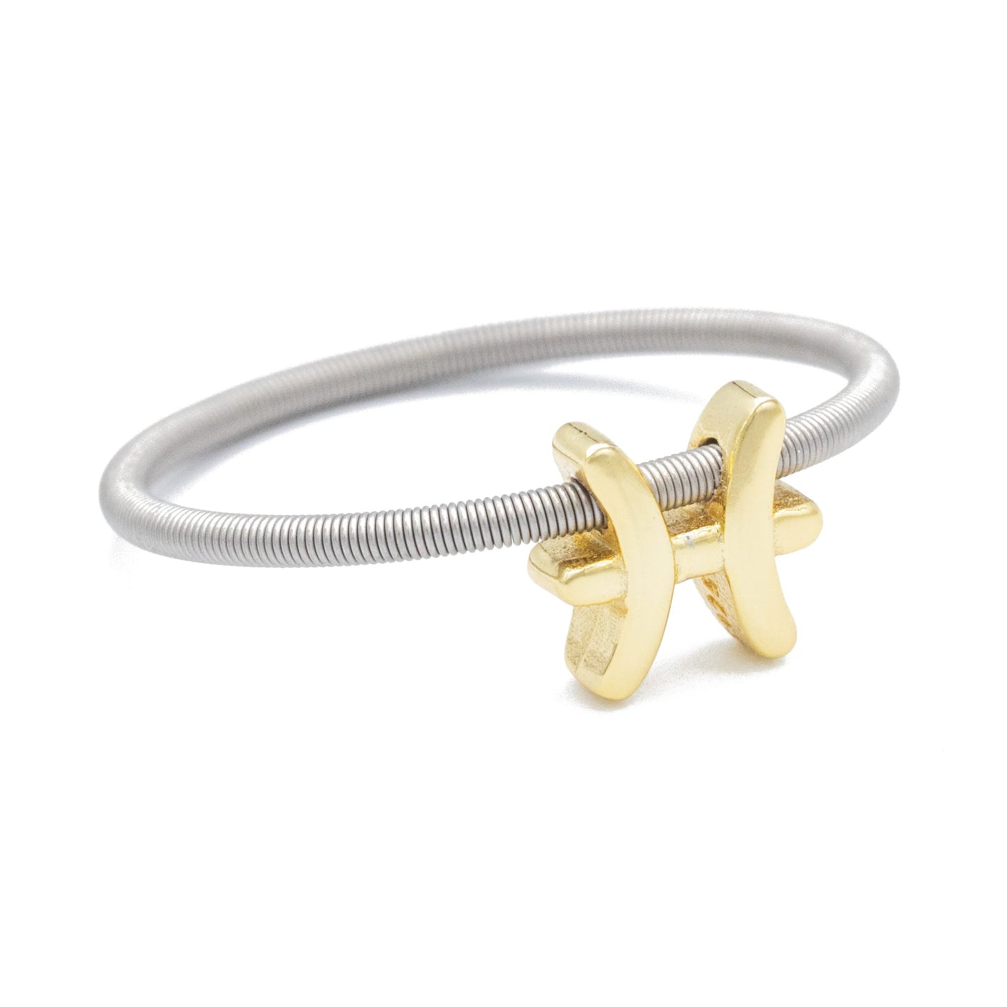 DIA Zodiac Charm Ring Pisces Gold
