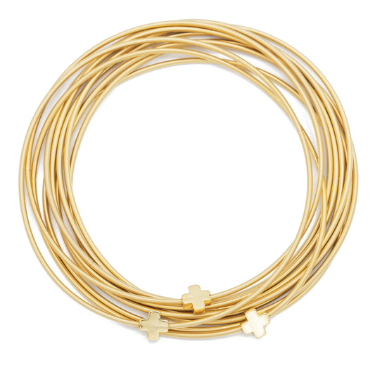 10 Gold Dia with Three Cross Charms