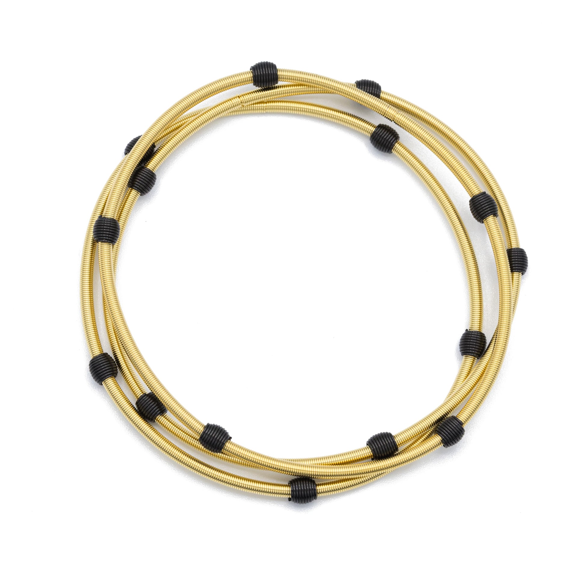 Gold Dia with Matte Black Beads