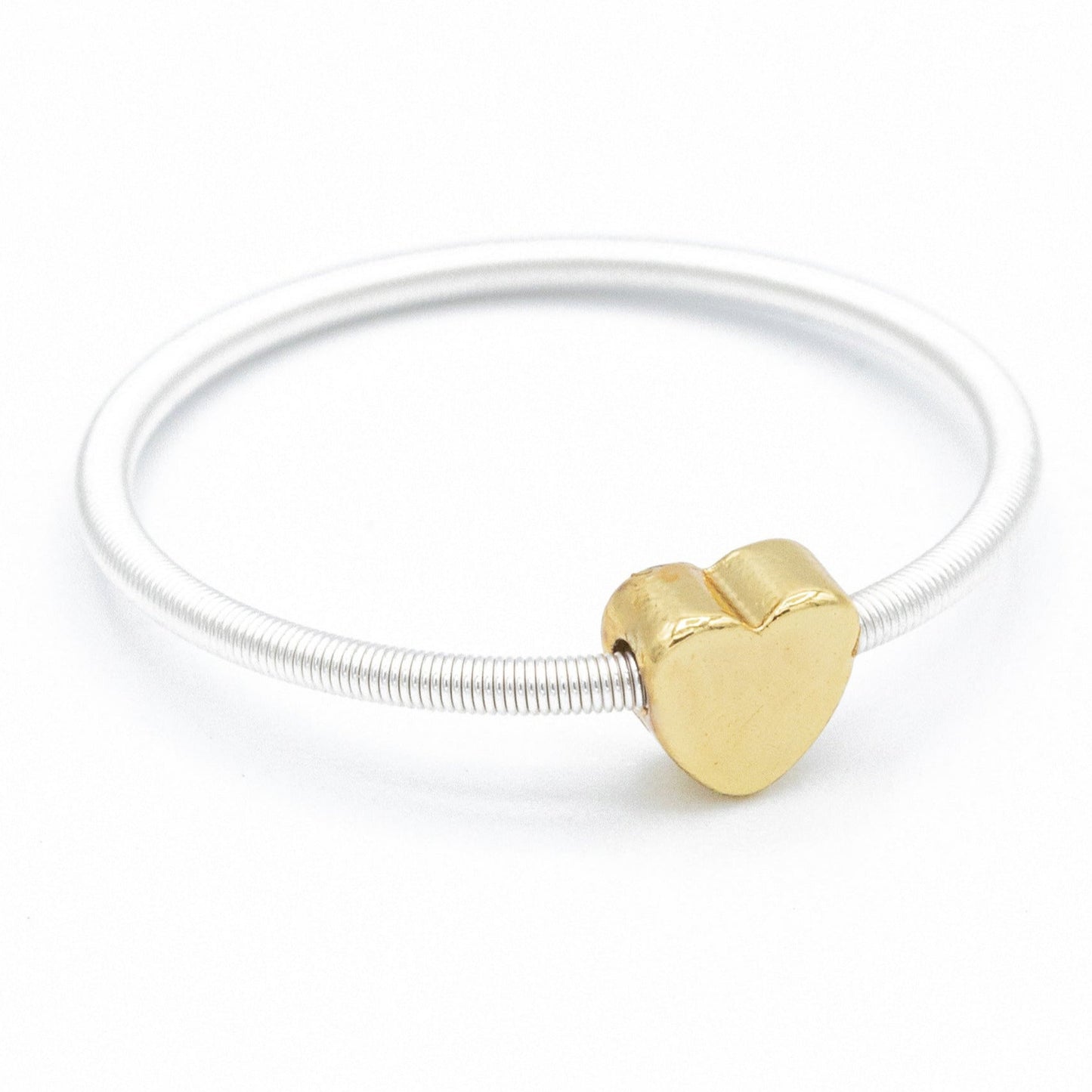 Gold Heart on Sterling Dia Ring