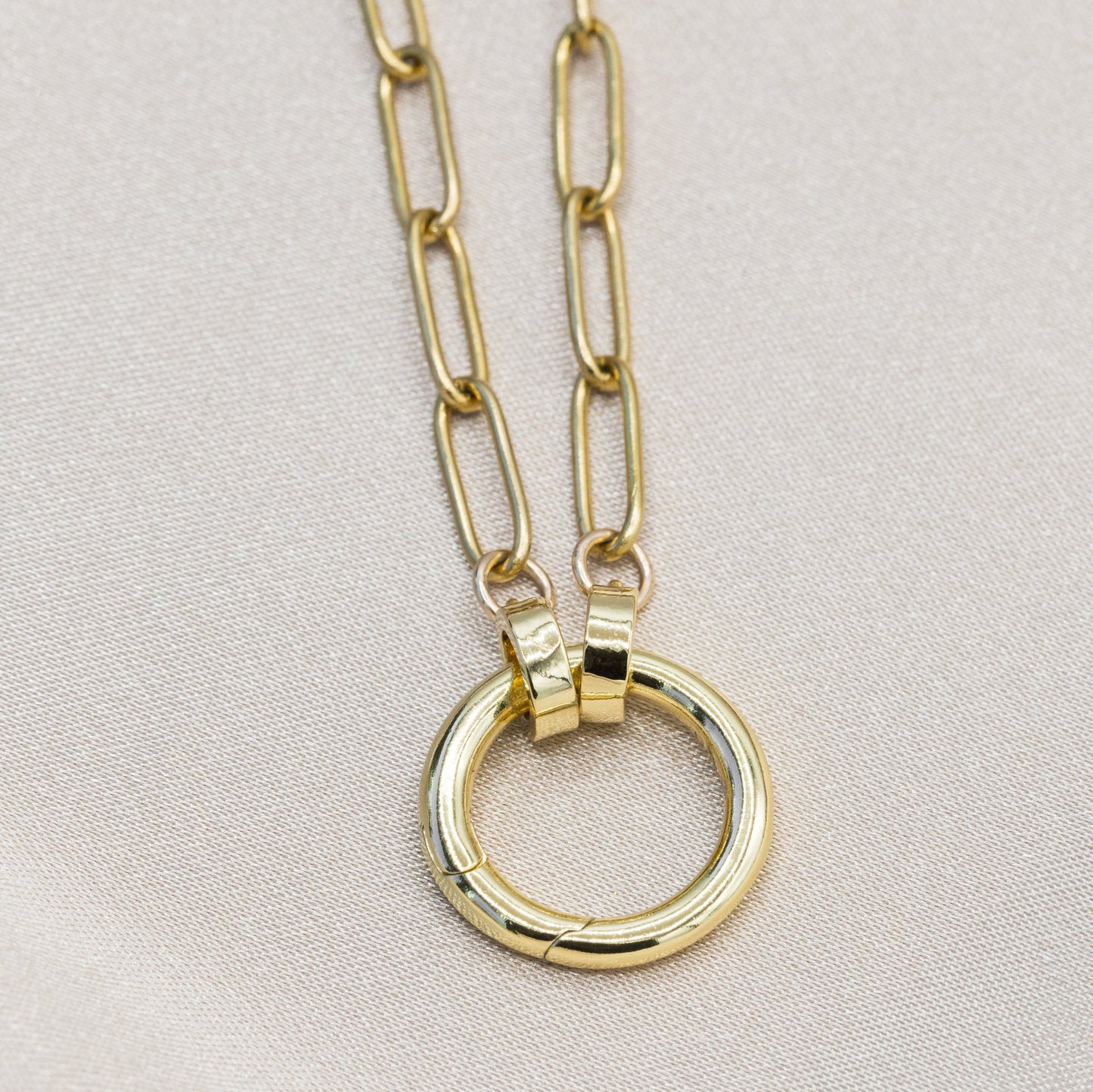 Gold Paperclip Charm Necklace