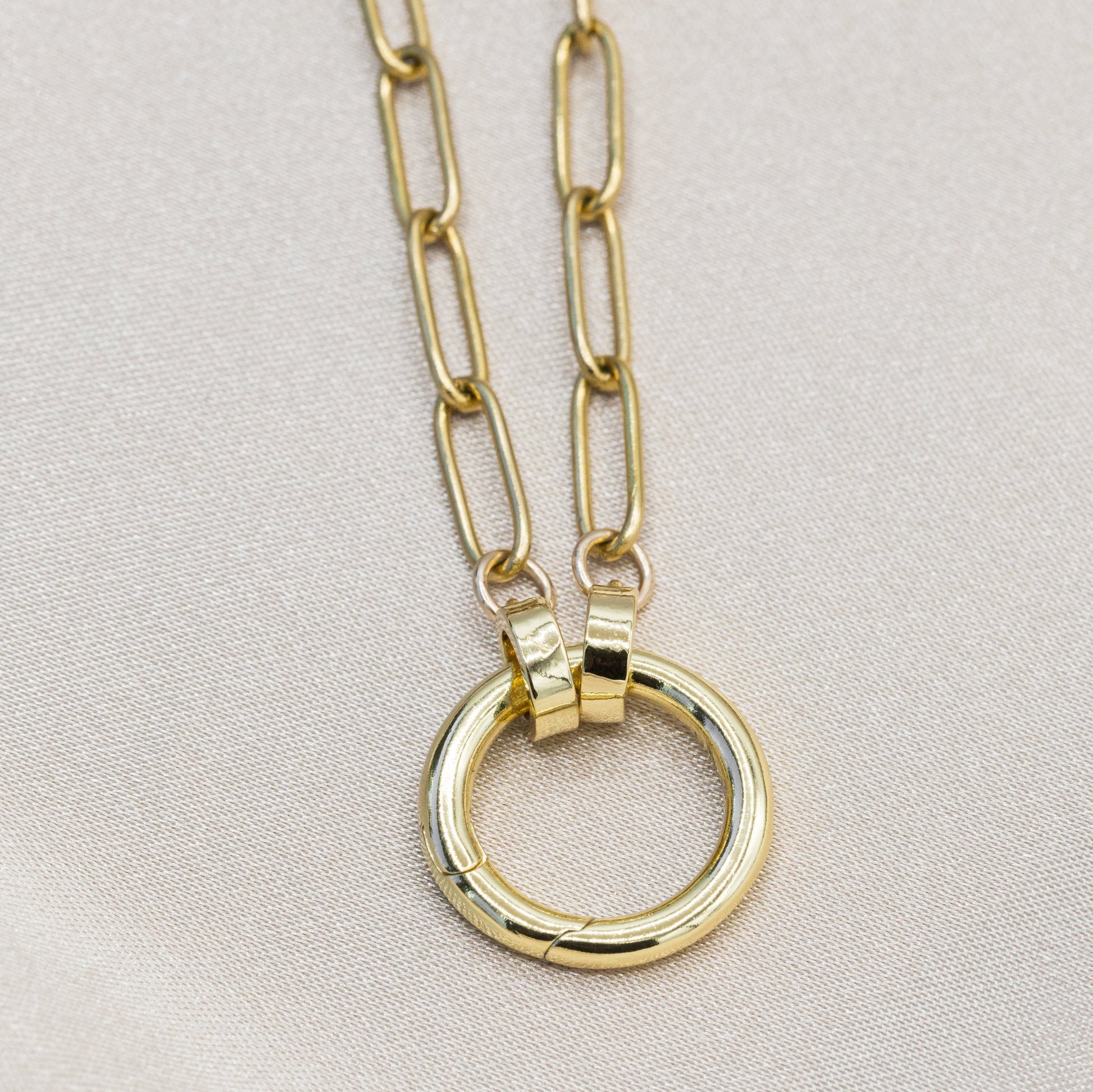 Gold Paperclip Charm Necklace
