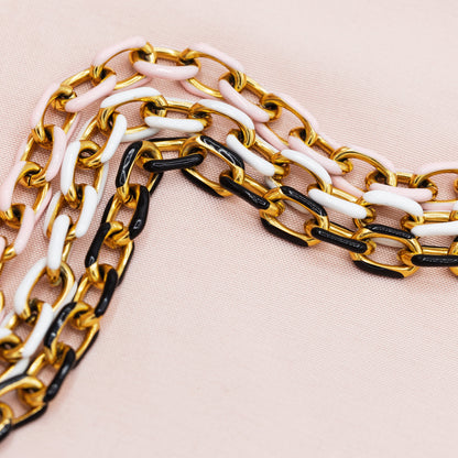 Gold Enamel Chain Necklace