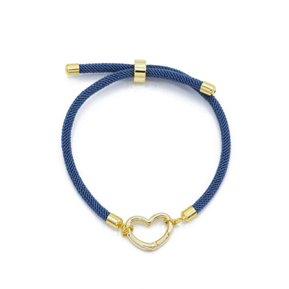 Lapis Paracord Bracelet with Gold accents and Gold Heart Carabiner