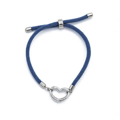 Lapis Paracord Bracelet with Silver accents and Silver Heart Carabiner