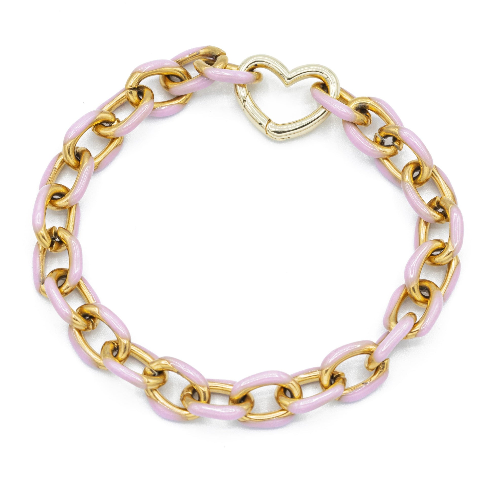 Large Enamel Chain Bracelet Purple