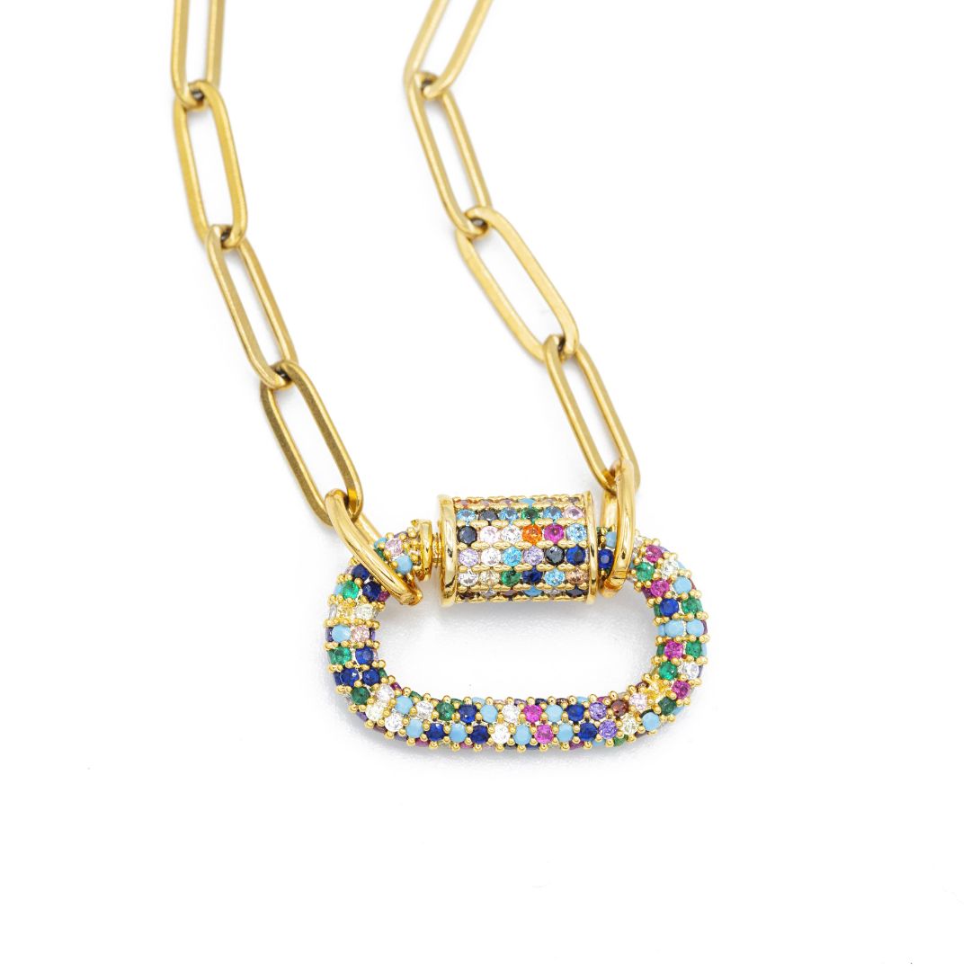 Multi Color Carabiner Necklace