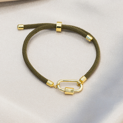 Olive Paracord Bracelet with Gold