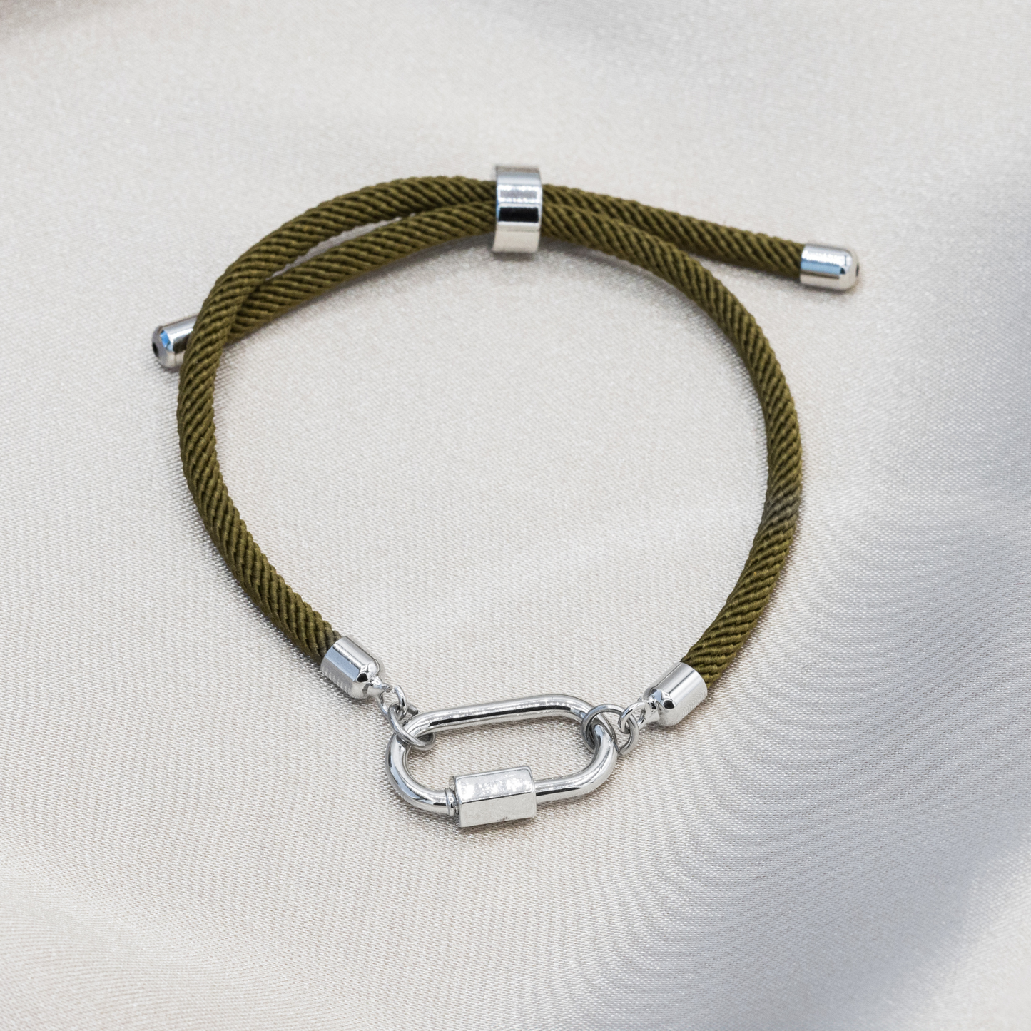 Olive Paracord with Silver Accent