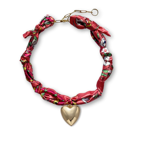Pink bandana necklace