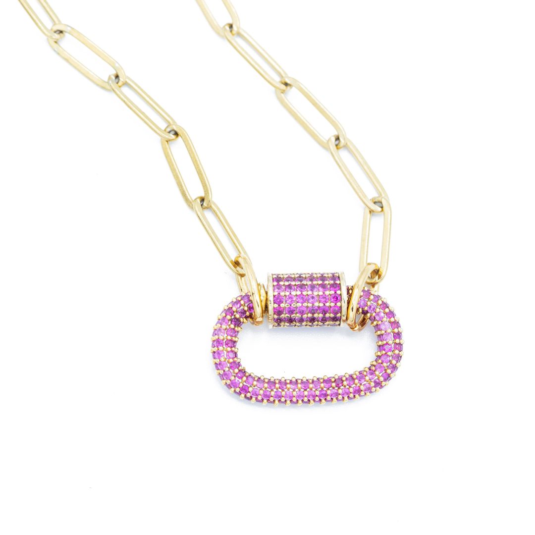Ruby Sparkle Carabiner Necklace