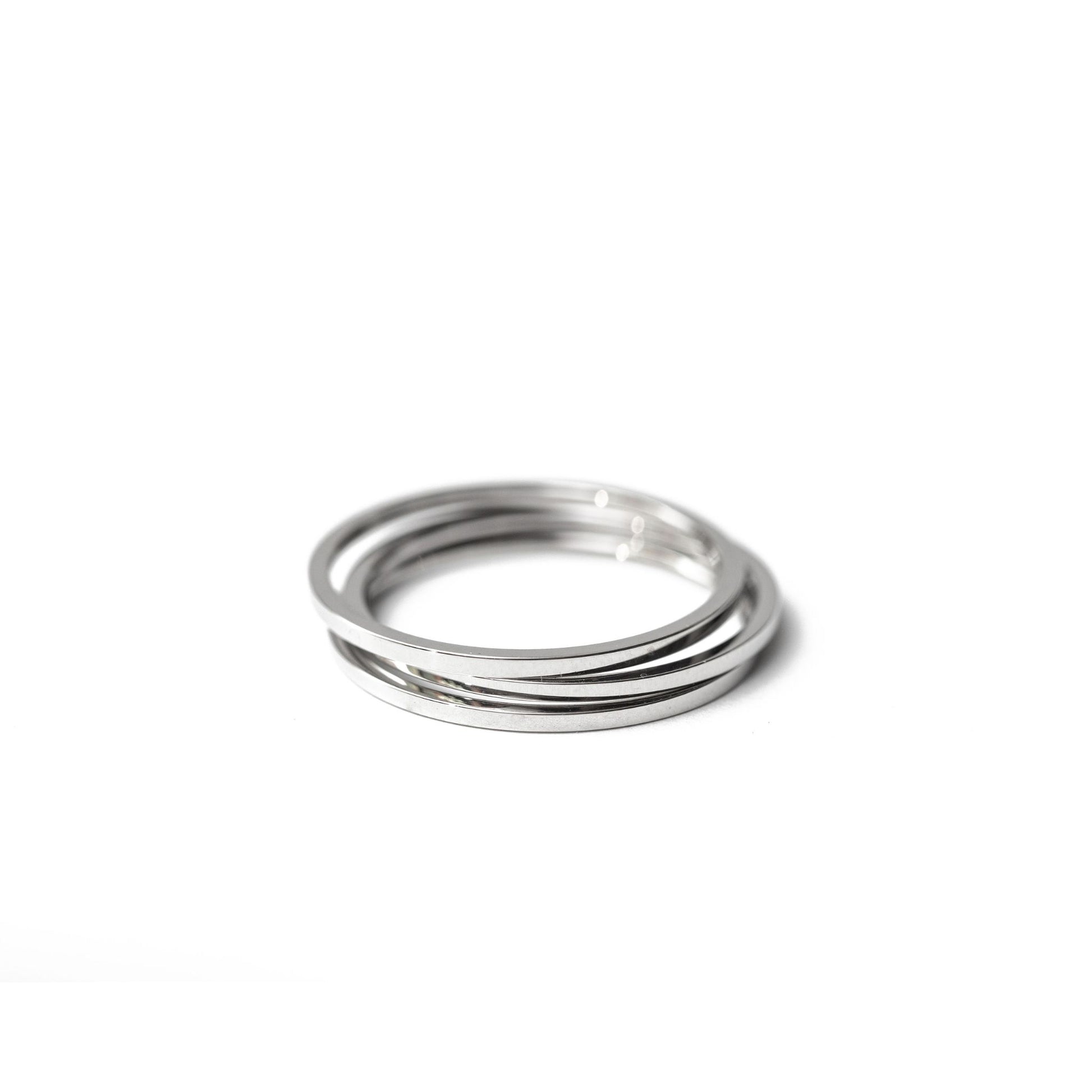Silver titanium luxe rings