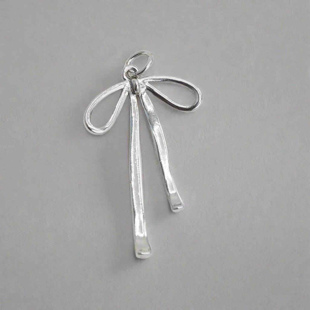 Silver Bow Charm