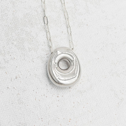 Silver Bubble Letter O Necklace