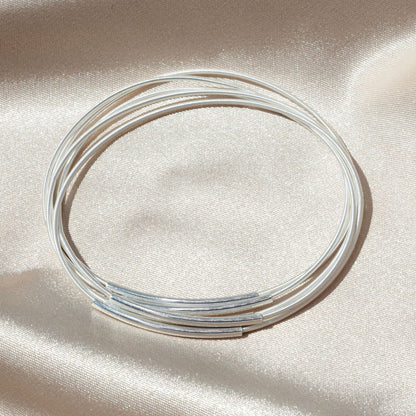 Silver Tube Charms on Sterling DIA