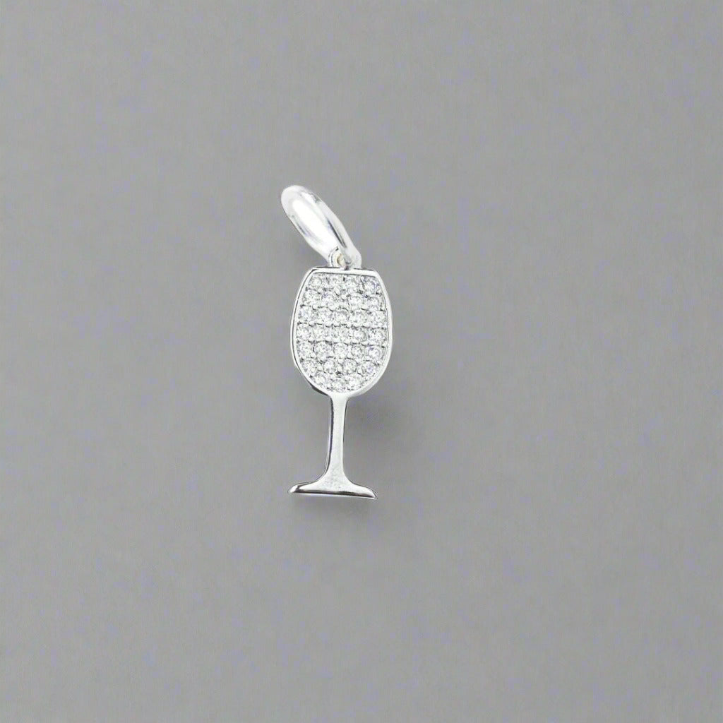 Silver Wine Glass Charm