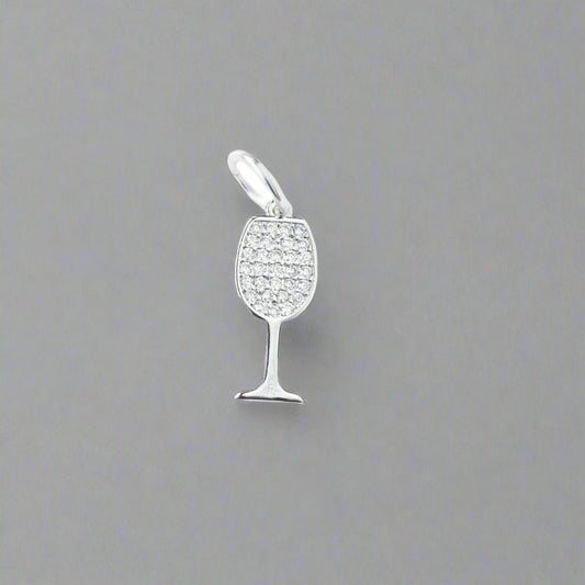 Silver Wine Glass Charm