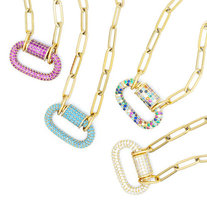 Sparkle Carabiner Charm Necklace
